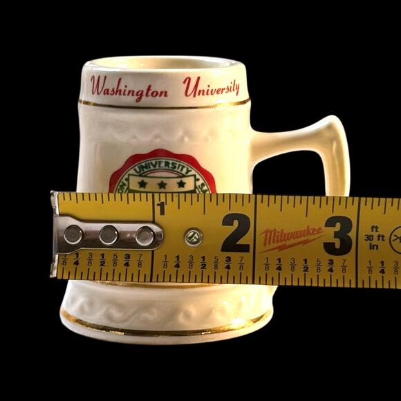 VTG Washington University Saint Louis Ceramic Crest Stein Cream Gold Miniature - Picture 10 of 10
